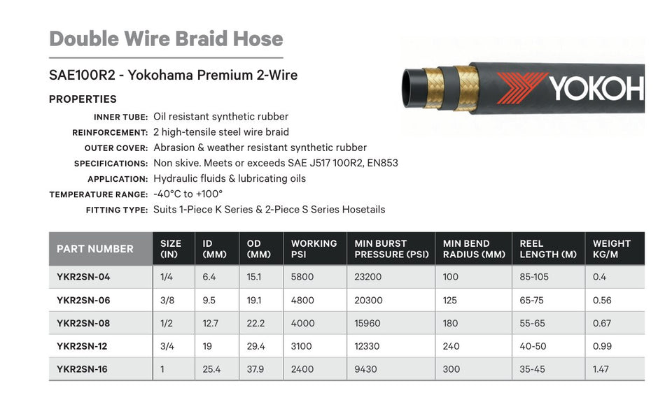 DOUBLE WIRE BRAID HOSE | YKR2SN - TECHNICAL DETAILS