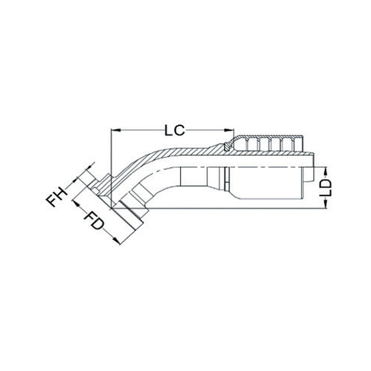 SAE CODE 61 K SERIES | 45¡ Swept - PRODUCT IMAGE