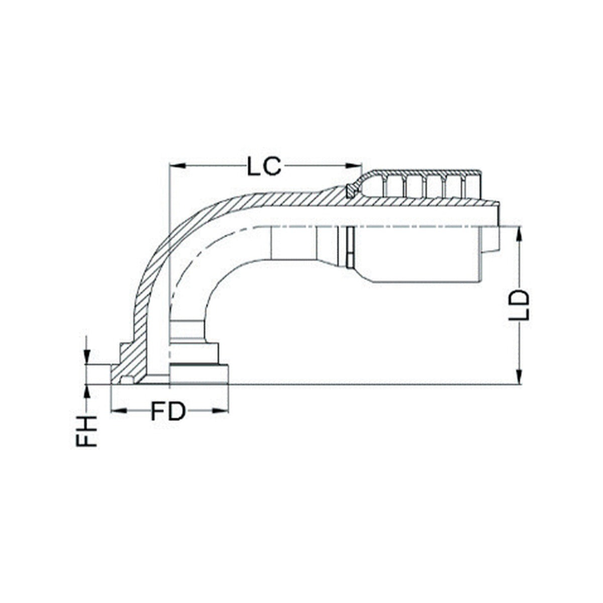 SAE CODE 61 K SERIES | 90¡ Swept - PRODUCT IMAGE