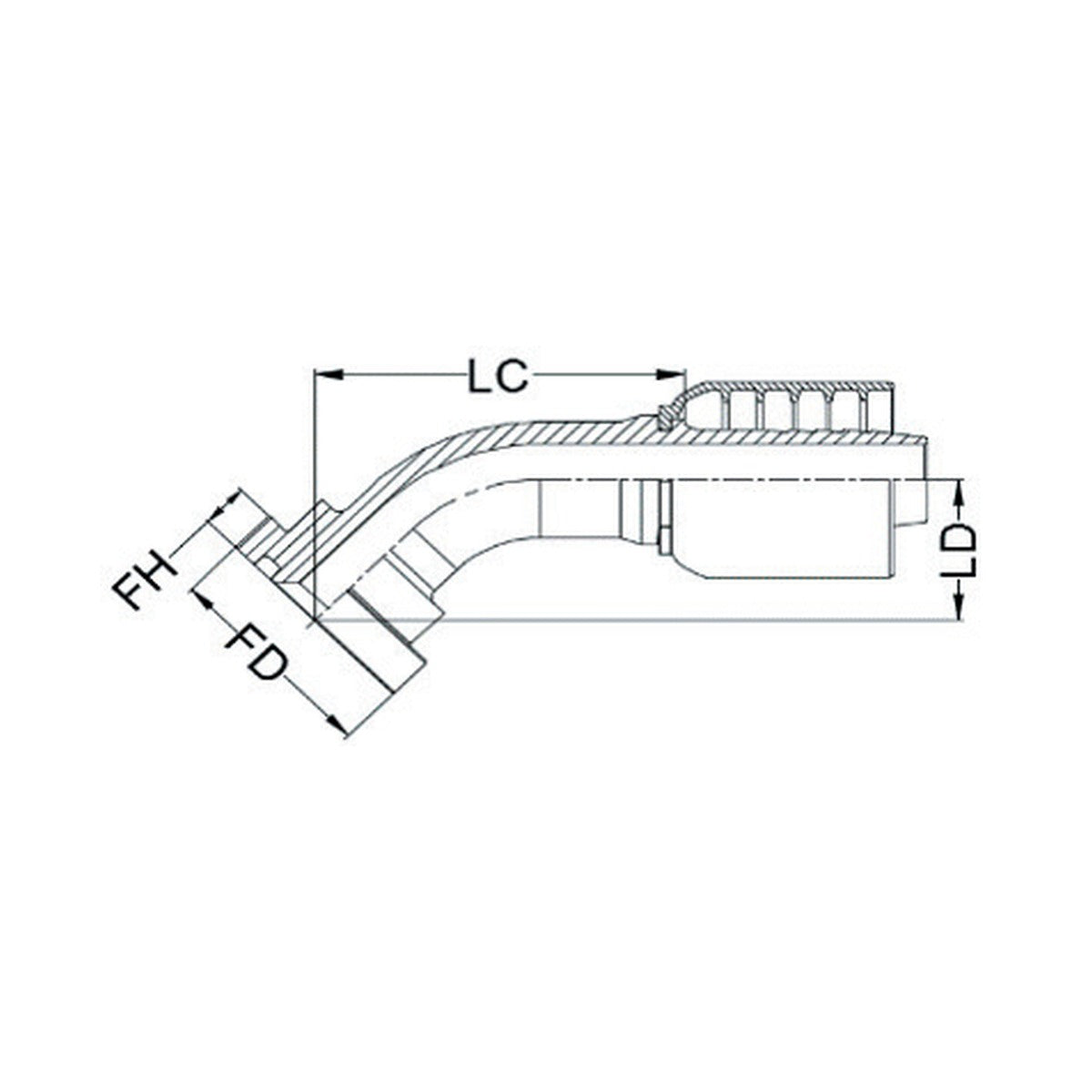 SAE CODE 62 K SERIES | 45¡ Swept - PRODUCT IMAGE