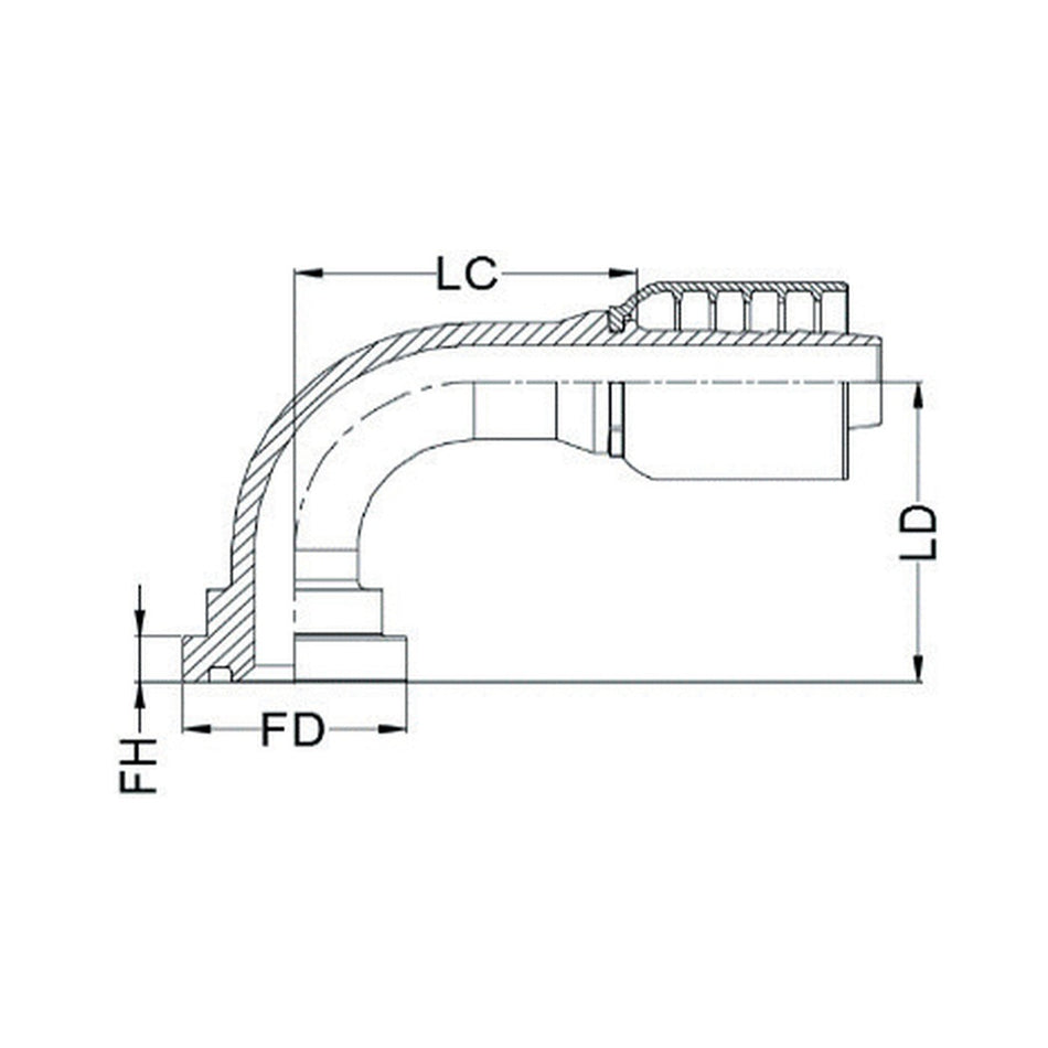 SAE CODE 62 K SERIES | 90¡ Swept - PRODUCT IMAGE