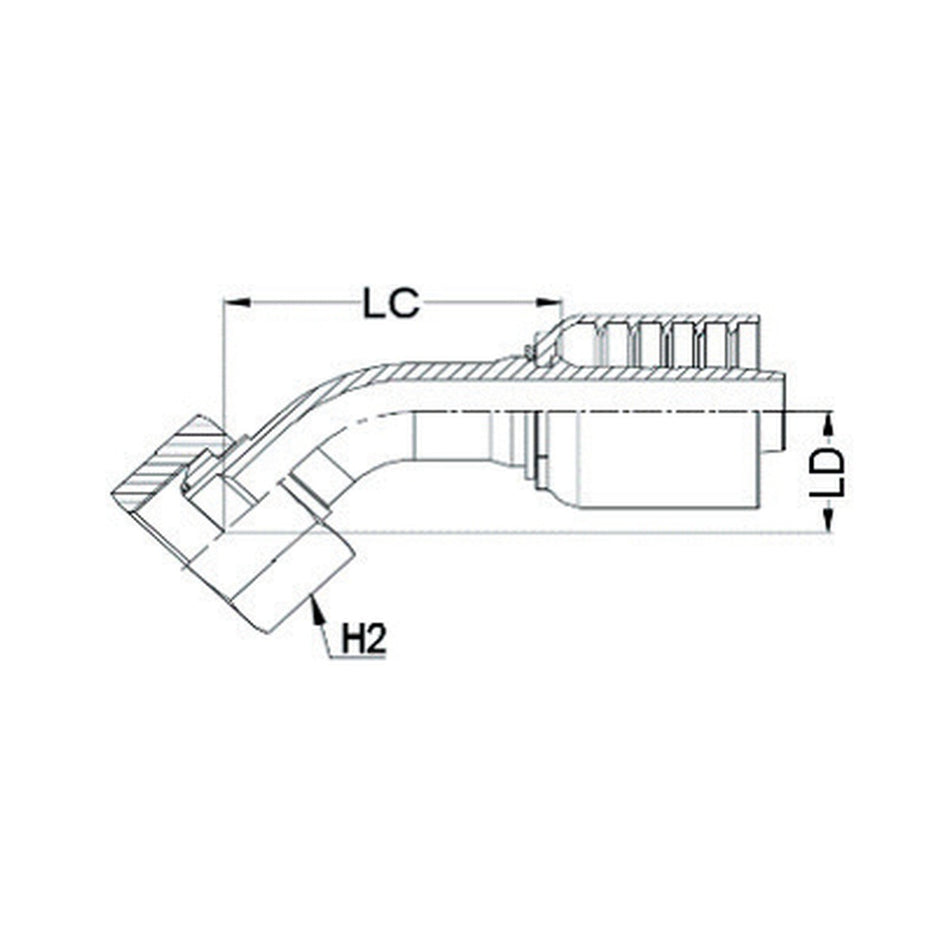BSPP J SERIES (HIGH PRESSURE) | Female 45¡ Swept - PRODUCT IMAGE