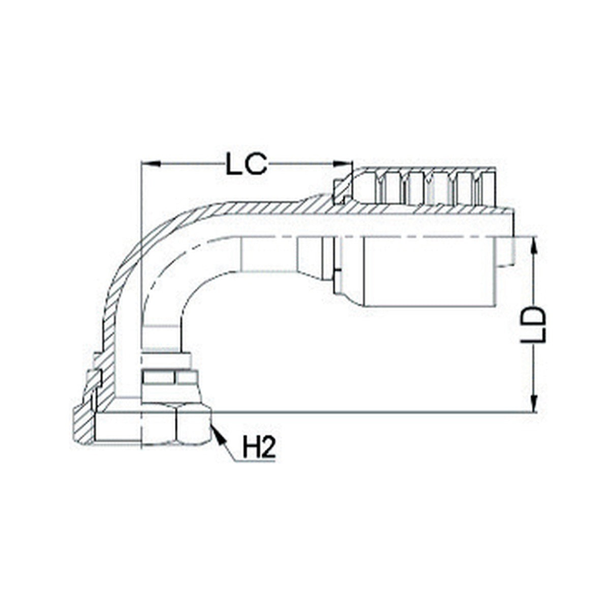 JIC J SERIES (HIGH PRESSURE) | Female 90¡ Swept - PRODUCT IMAGE