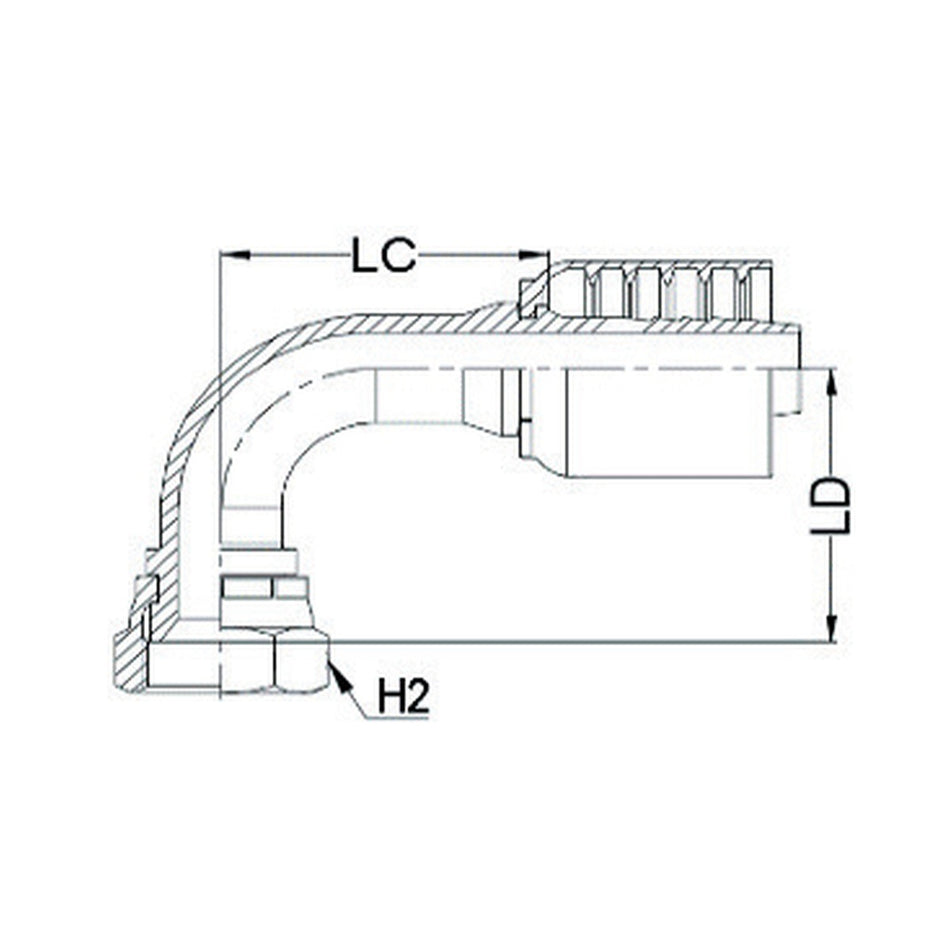 JIC J SERIES (HIGH PRESSURE) | Female 90¡ Swept - PRODUCT IMAGE