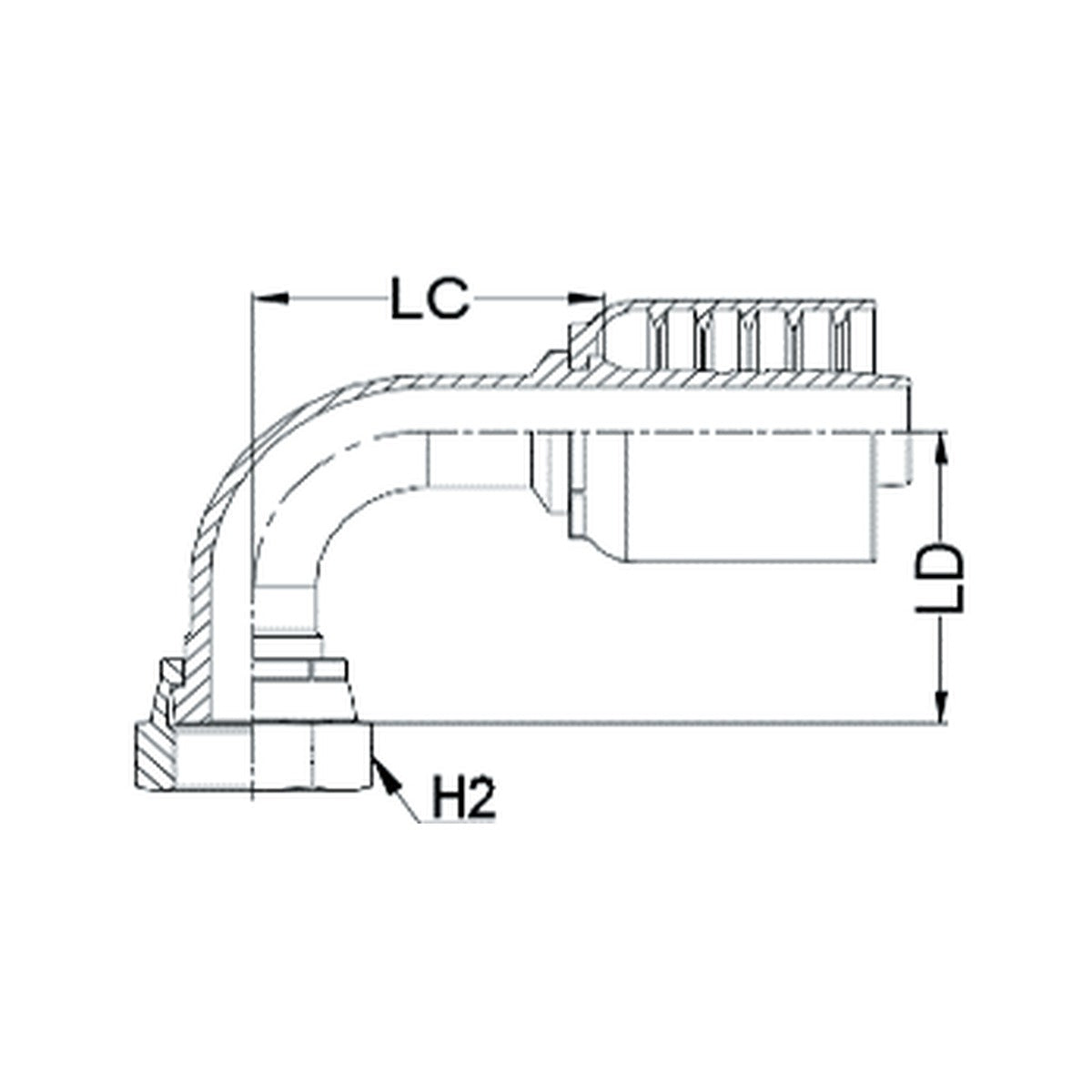 ORFS J SERIES (HIGH PRESSURE) | Female 90¡ Swept - PRODUCT IMAGE