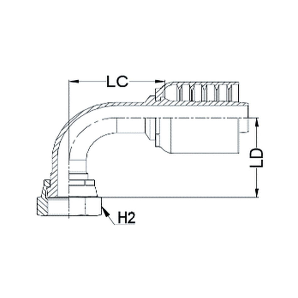 ORFS J SERIES (HIGH PRESSURE) | Female 90¡ Swept - PRODUCT IMAGE