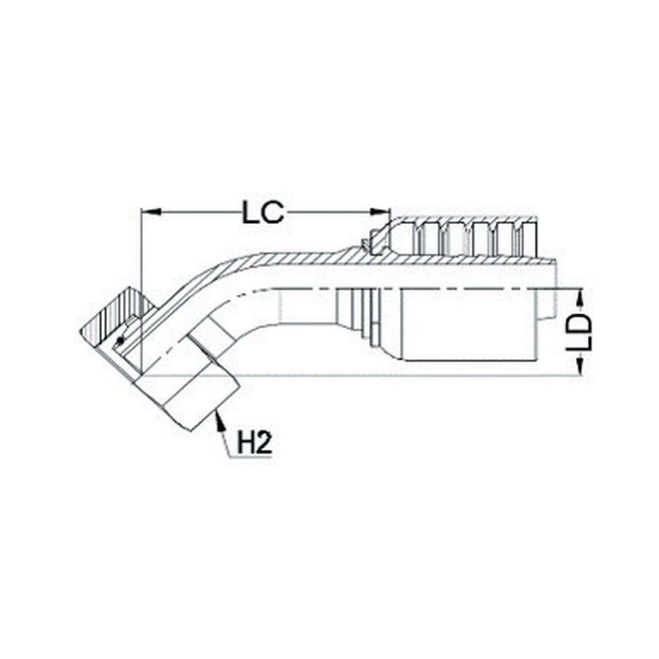 DKOL J SERIES (HIGH PRESSURE) | Female 45¡ Swept - PRODUCT IMAGE