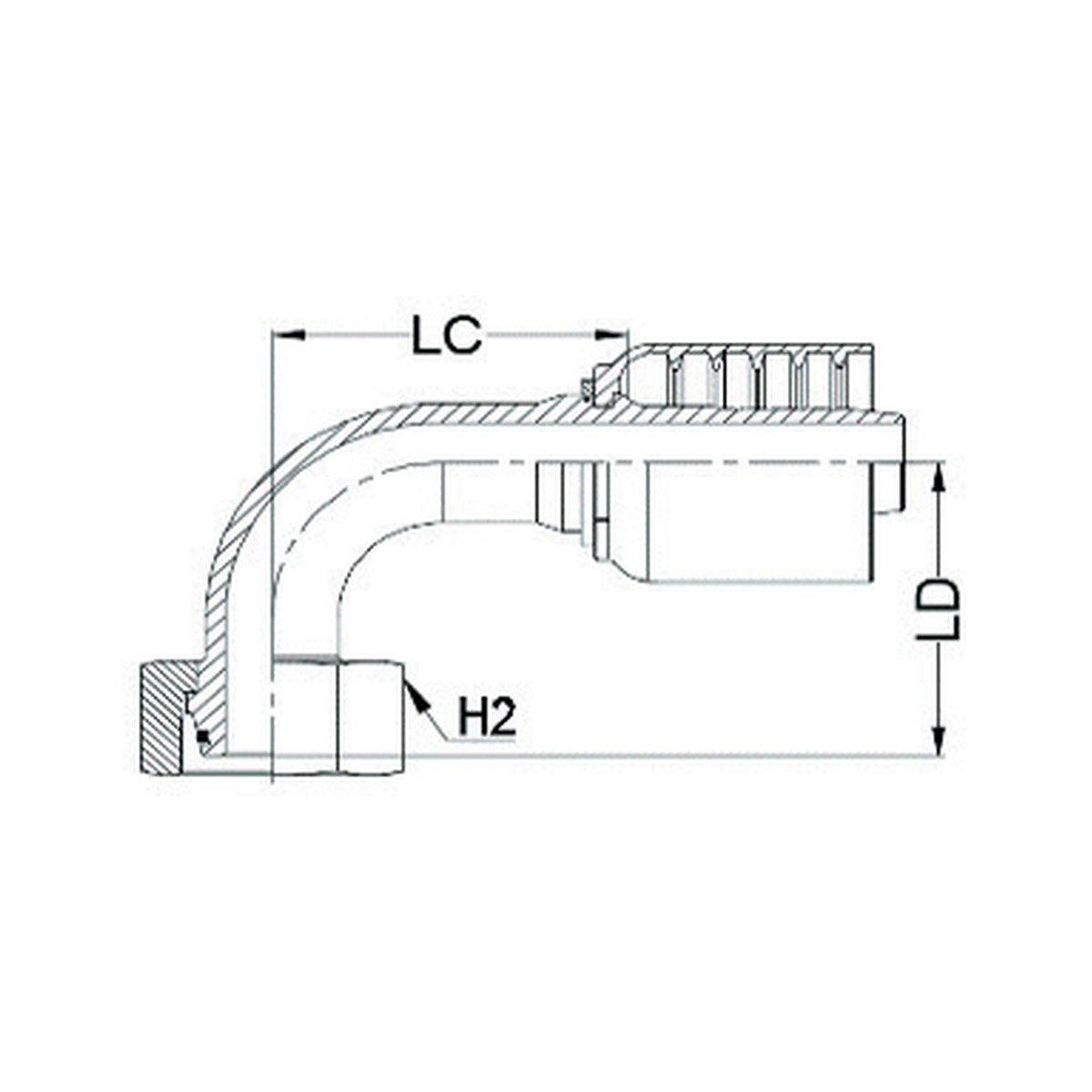 DKOL J SERIES (HIGH PRESSURE) | Female 90¡ Swept - PRODUCT IMAGE