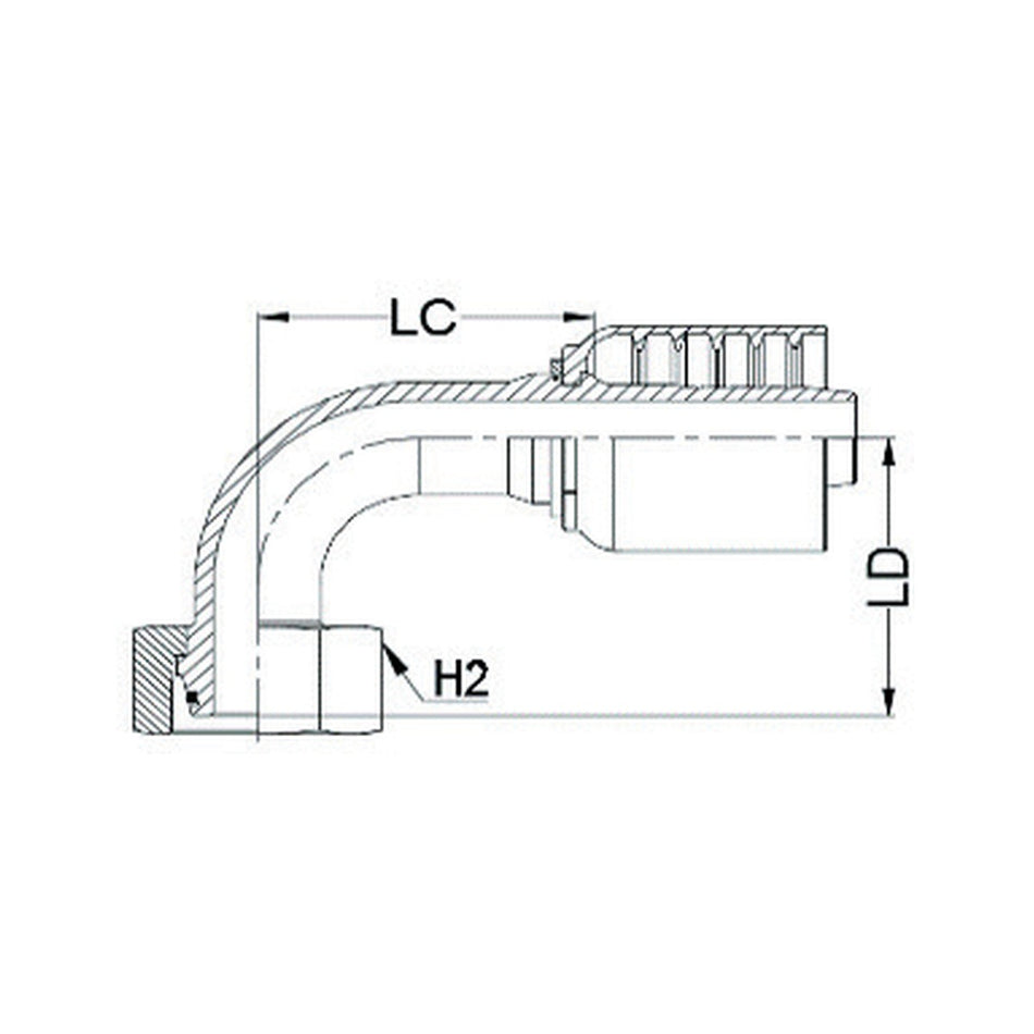 DKOL J SERIES (HIGH PRESSURE) | Female 90¡ Swept - PRODUCT IMAGE
