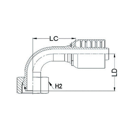 DKOS J SERIES (HIGH PRESSURE) | Female 90¡ Swept - PRODUCT IMAGE