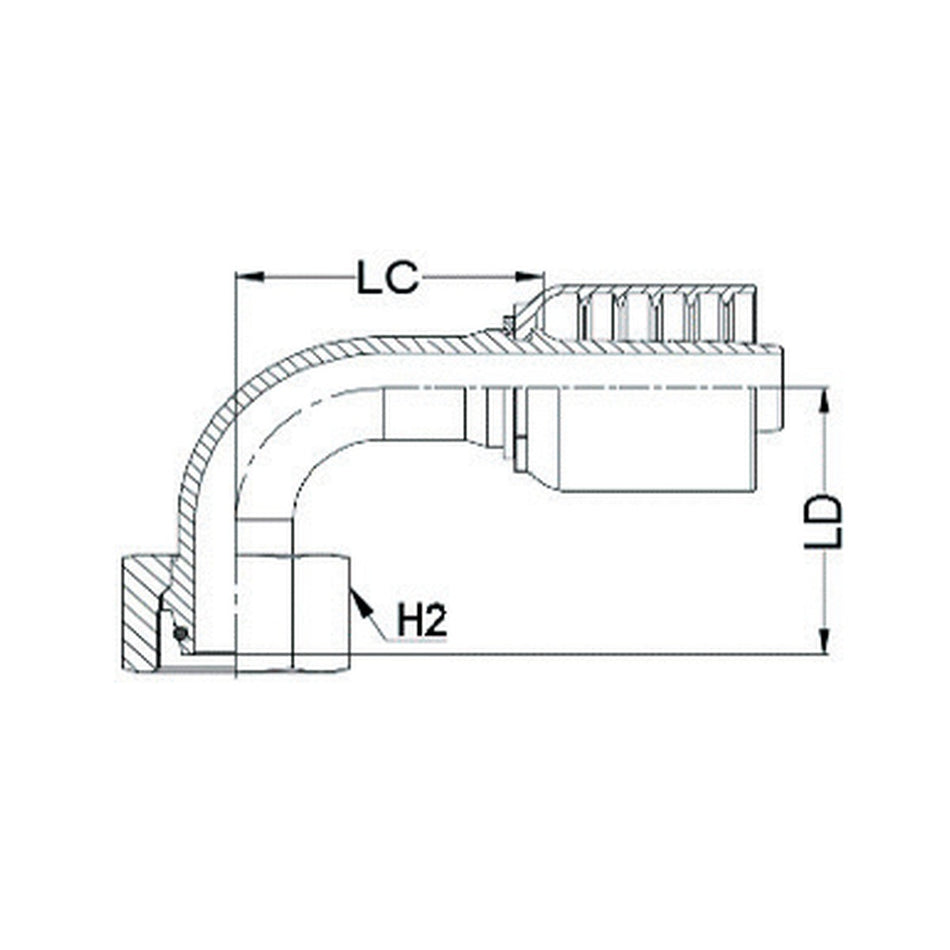 DKOS J SERIES (HIGH PRESSURE) | Female 90¡ Swept - PRODUCT IMAGE