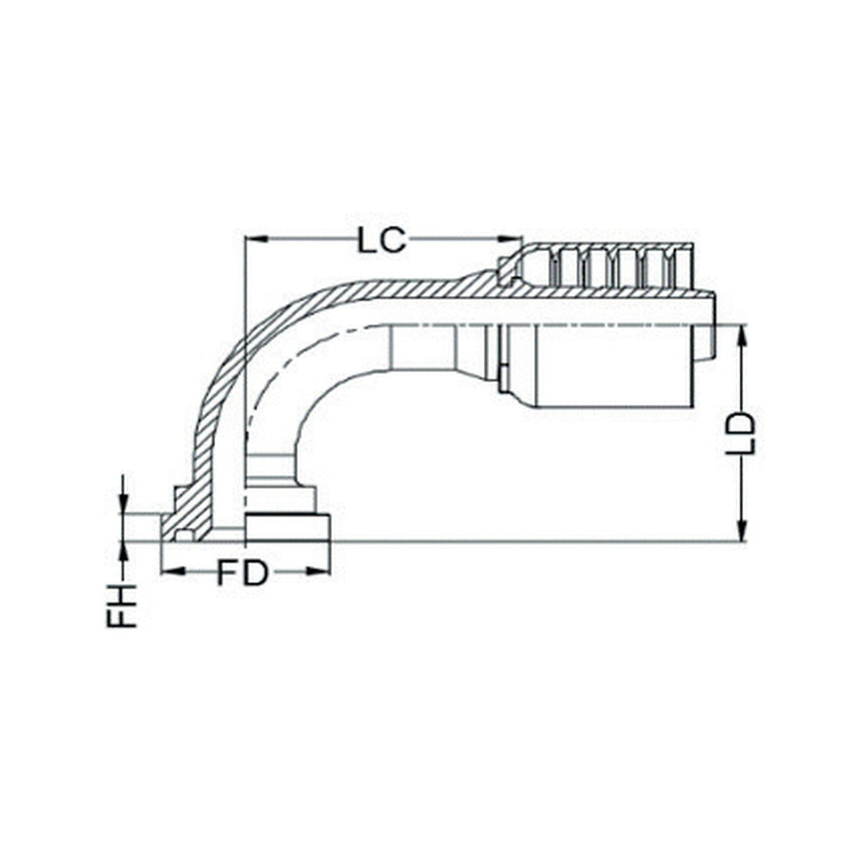 SAE CODE 61 N SERIES (HIGH PRESSURE) | 90¡ - PRODUCT IMAGE