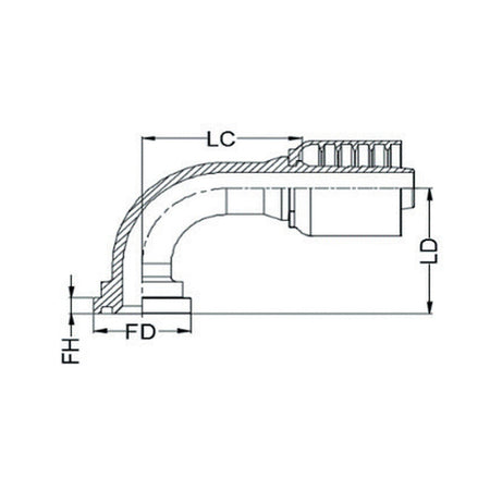 SAE CODE 61 N SERIES (HIGH PRESSURE) | 90¡ - PRODUCT IMAGE