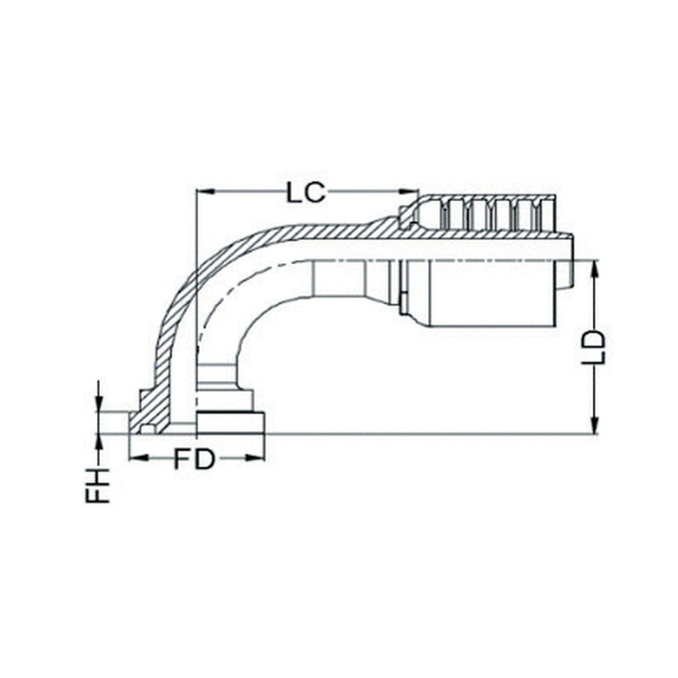 SAE CODE 61 N SERIES (HIGH PRESSURE) | 90¡ - PRODUCT IMAGE