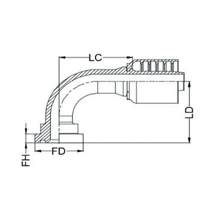 SAE CODE 62 N SERIES (HIGH PRESSURE) | 90¡ - PRODUCT IMAGE