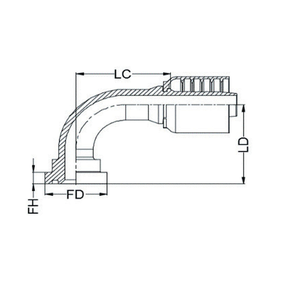 SAE CODE 62 N SERIES (HIGH PRESSURE) | 90¡ - PRODUCT IMAGE