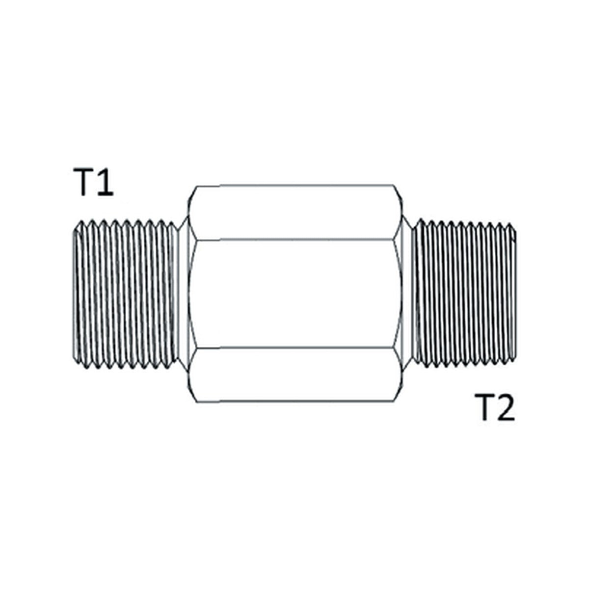 NIPPLE | BSPP MALE X JIC MALE EXTENDED NIPPLE - PRODUCT IMAGE