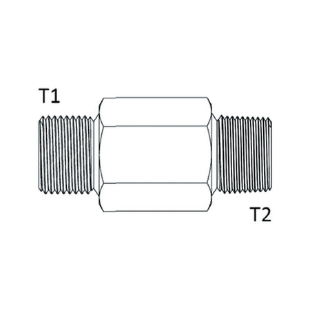 NIPPLE | BSPP MALE X JIC MALE EXTENDED NIPPLE - PRODUCT IMAGE