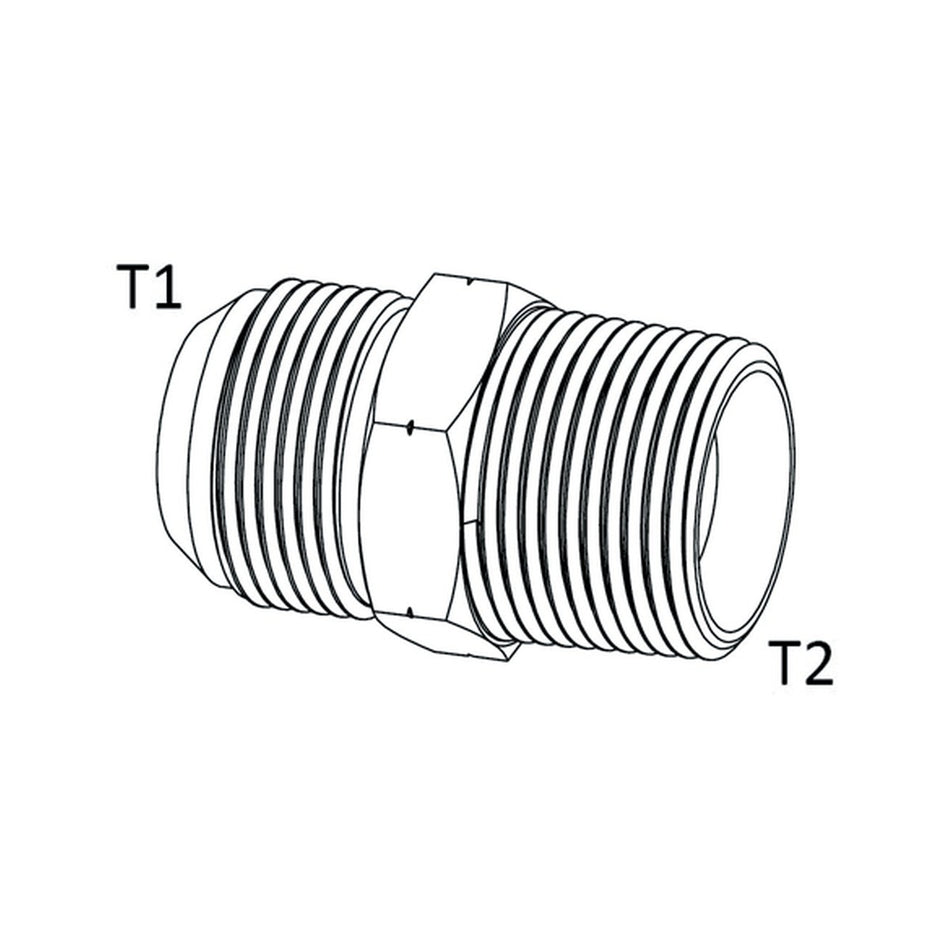 NIPPLE | JIC MALE X NPT MALE - PRODUCT IMAGE