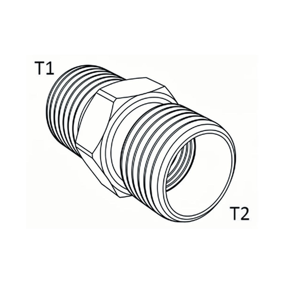 NIPPLE | METRIC MALE PORT X ORFS MALE - PRODUCT IMAGE