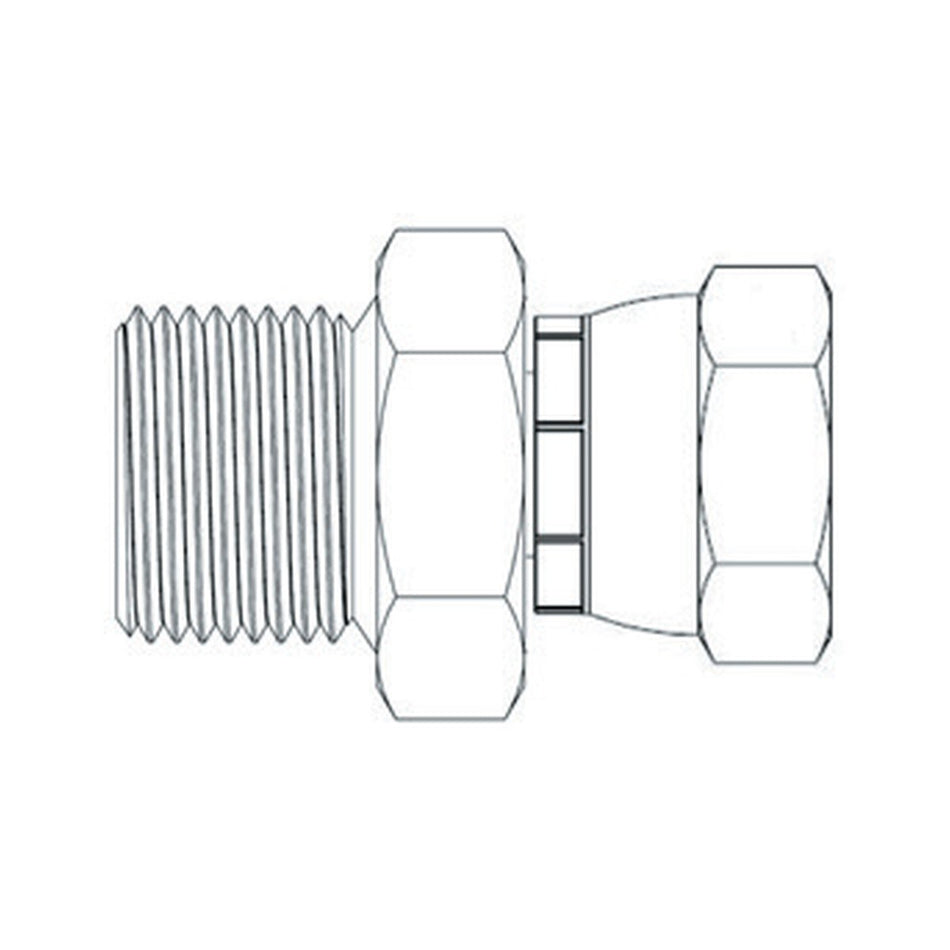 SWIVEL | METRIC TUBE FEMALE SWIVEL X BSPP PORT MALE - PRODUCT IMAGE