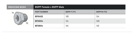REDUCING BUSH | BSPP FEMALE X BSPP MALE - TECHNICAL DETAILS