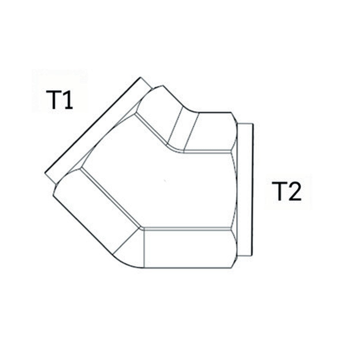 ELBOW BLOCK | BSPT SOLID FEMALE 45° - PRODUCT IMAGE