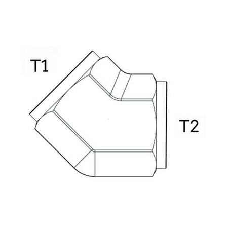 ELBOW BLOCK | BSPT SOLID FEMALE 45° - PRODUCT IMAGE