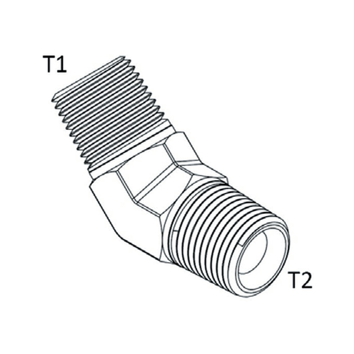 ELBOW BLOCK | BSPT MALE 45° - PRODUCT IMAGE