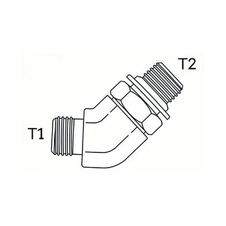 ELBOW BLOCK | UNO MALE X ORFS MALE - 45° - PRODUCT IMAGE