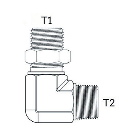 ELBOW BLOCK | BSPP MALE X BSPT MALE - 90° - PRODUCT IMAGE