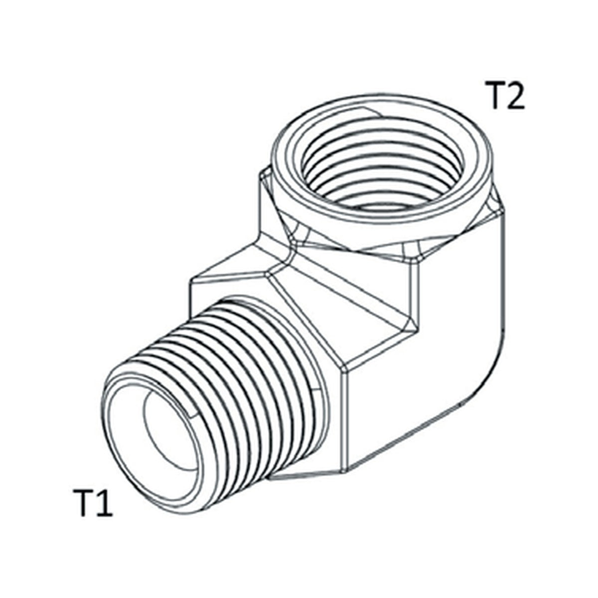 ELBOW BLOCK | BSPT FEMALE SOLID X BSPT MALE - 90° - PRODUCT IMAGE