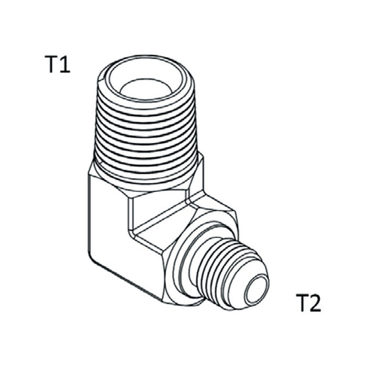 ELBOW BLOCK | BSPT MALE X JIC MALE - 90° - PRODUCT IMAGE