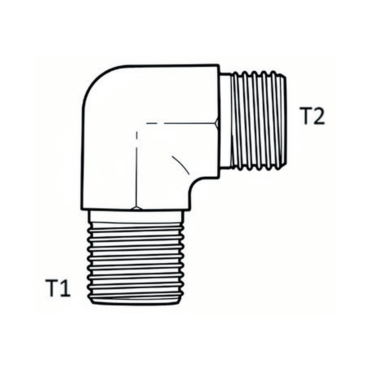 ELBOW BLOCK | METRIC TUBE MALE X BSPT MALE - 90° - PRODUCT IMAGE