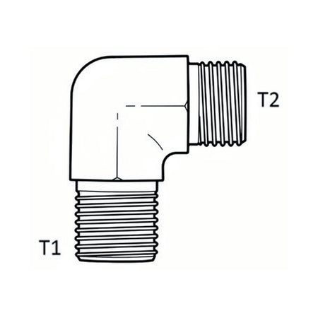 ELBOW BLOCK | METRIC TUBE MALE X BSPT MALE - 90° - PRODUCT IMAGE