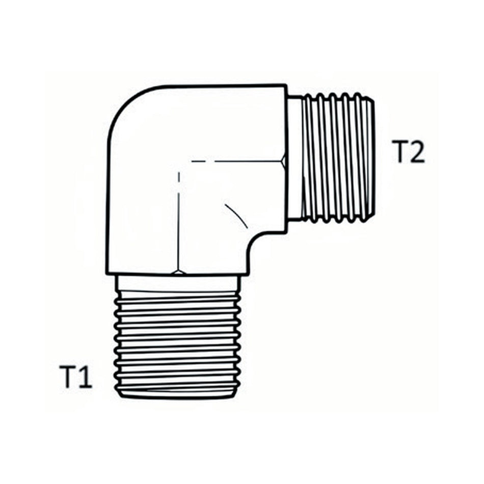 ELBOW BLOCK | METRIC TUBE MALE X BSPT MALE - 90° - PRODUCT IMAGE