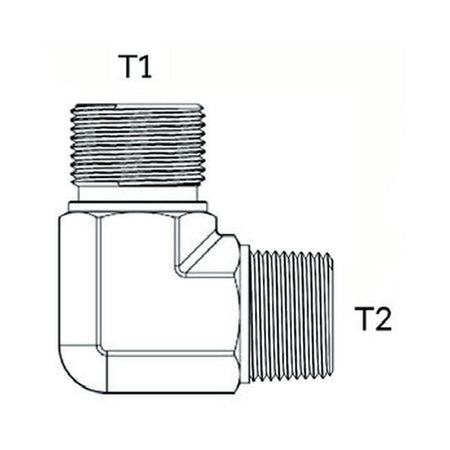 ELBOW BLOCK | BSPT MALE X UNO MALE - 90° - PRODUCT IMAGE