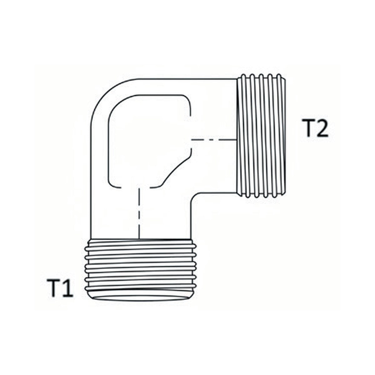 ELBOW BLOCK | METRIC TUBE MALE X METRIC TUBE MALE - 90° - PRODUCT IMAGE