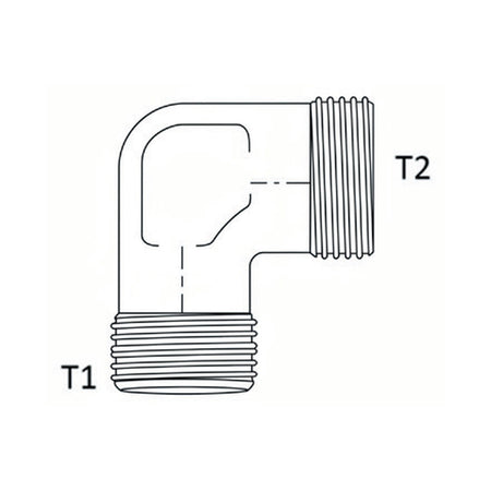ELBOW BLOCK | METRIC TUBE MALE X METRIC TUBE MALE - 90° - PRODUCT IMAGE