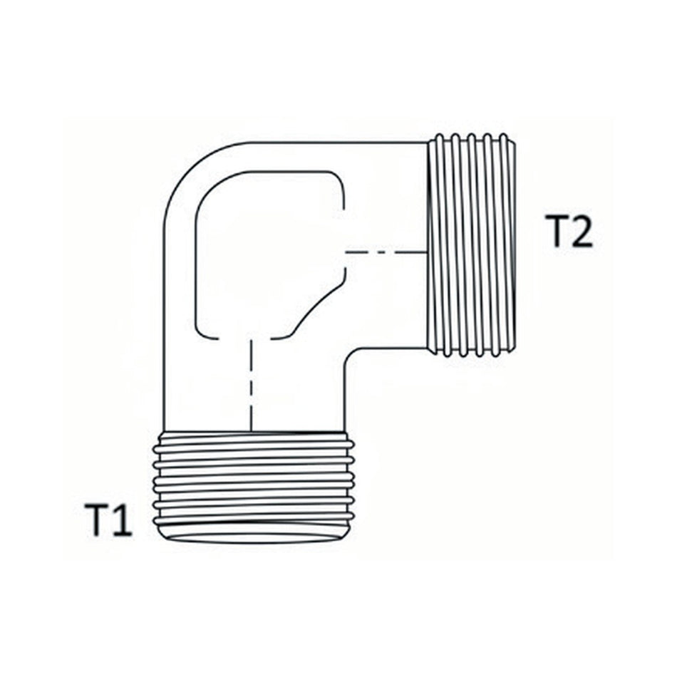 ELBOW BLOCK | METRIC TUBE MALE X METRIC TUBE MALE - 90° - PRODUCT IMAGE