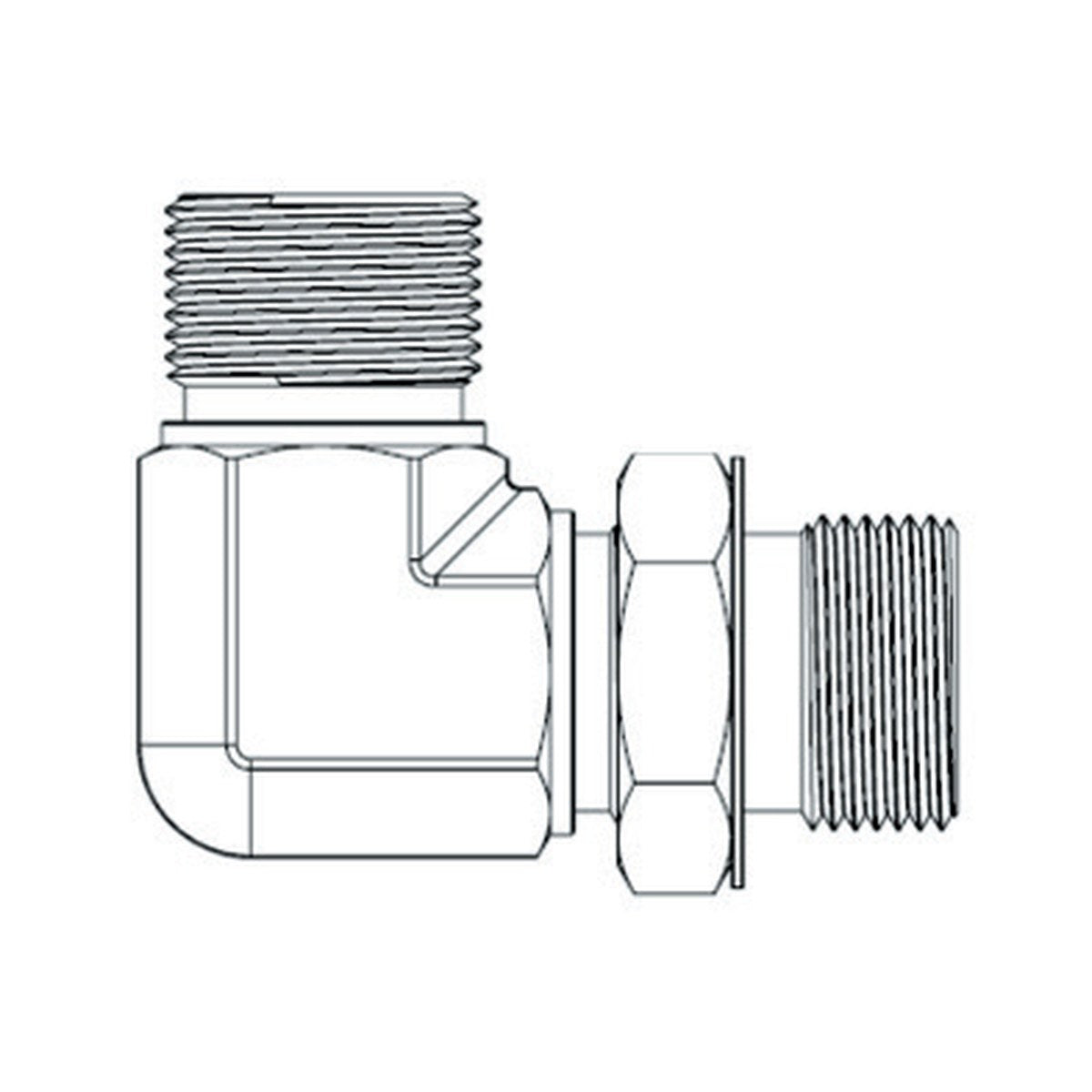ELBOW BLOCK | METRIC TUBE MALE X UNO (SAE O'RING) MALE - 90° - PRODUCT IMAGE