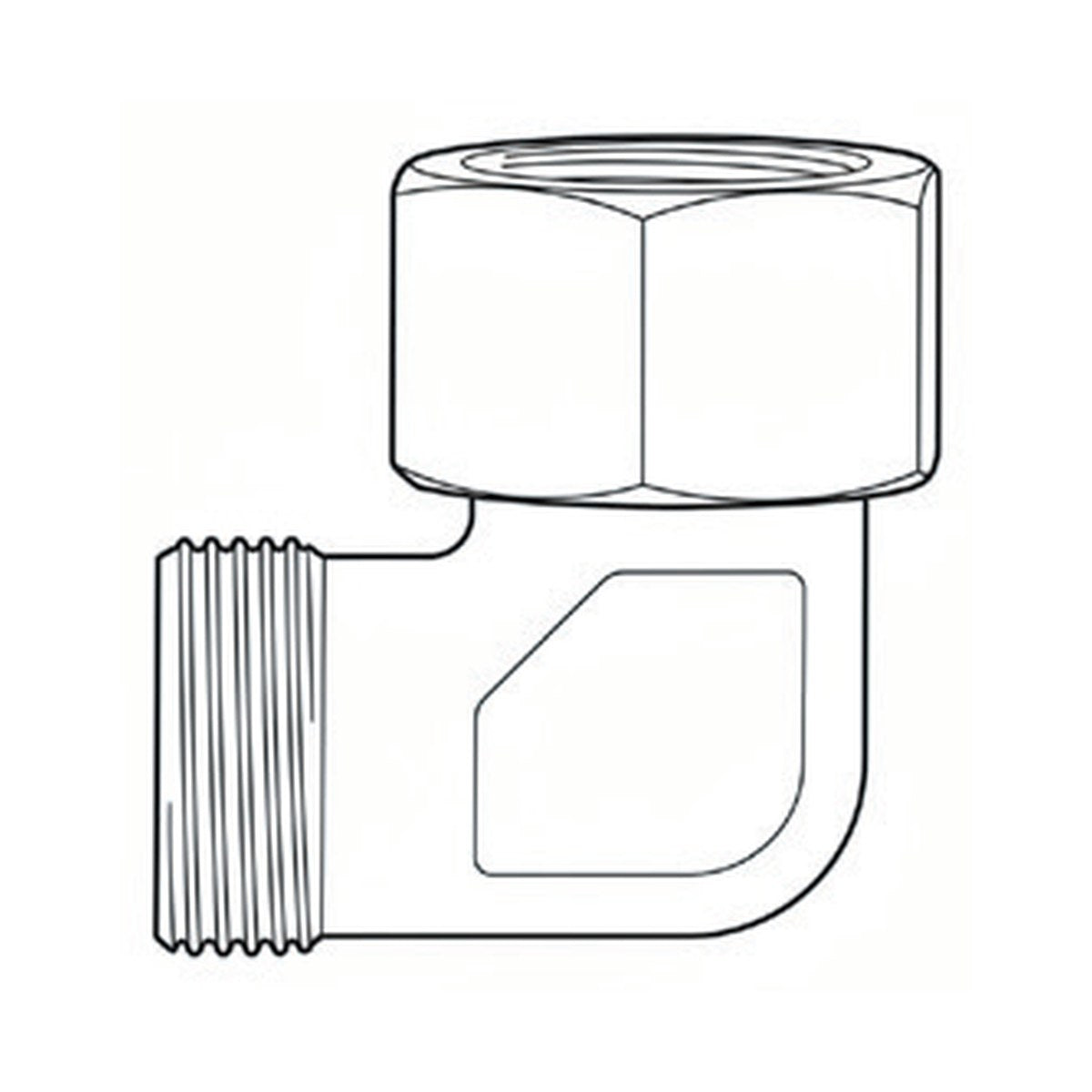 ELBOW BLOCK | METRIC TUBE FEMALE SWIVEL X METRIC TUBE MALE - 90° - PRODUCT IMAGE