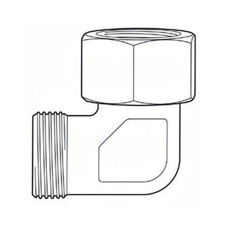 ELBOW BLOCK | METRIC TUBE FEMALE SWIVEL X METRIC TUBE MALE - 90° - PRODUCT IMAGE