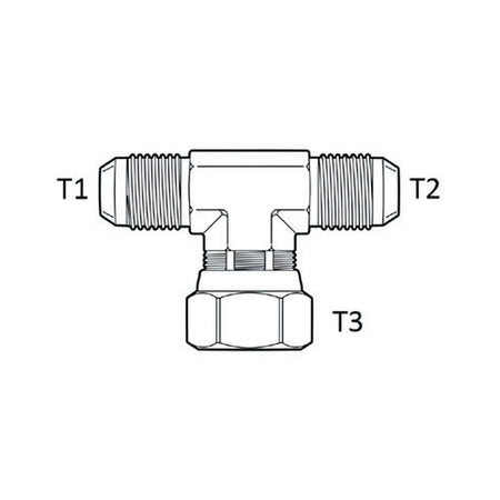 TEE PIECE | BSPT MALE X BSPT MALE X BSPP FEMALE SWIVEL - BRANCH TEE - PRODUCT IMAGE