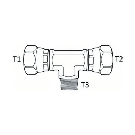TEE PIECE | JIC MALE X JIC MALE X BSPP MALE - BRANCH TEE - PRODUCT IMAGE