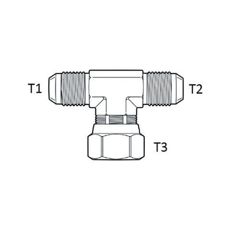 TEE PIECE | JIC MALE X JIC MALE X JIC FEMALE SWIVEL - BRANCH TEE - PRODUCT IMAGE