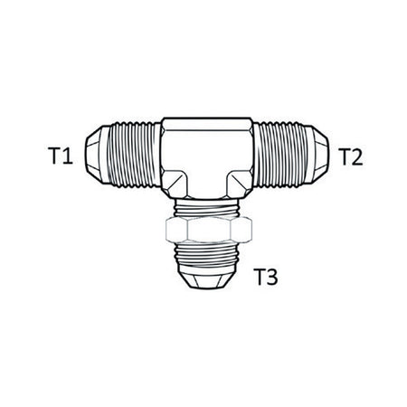 TEE PIECE | JIC MALE X JIC MALE X JIC BULKHEAD MALE - BRANCH TEE - PRODUCT IMAGE