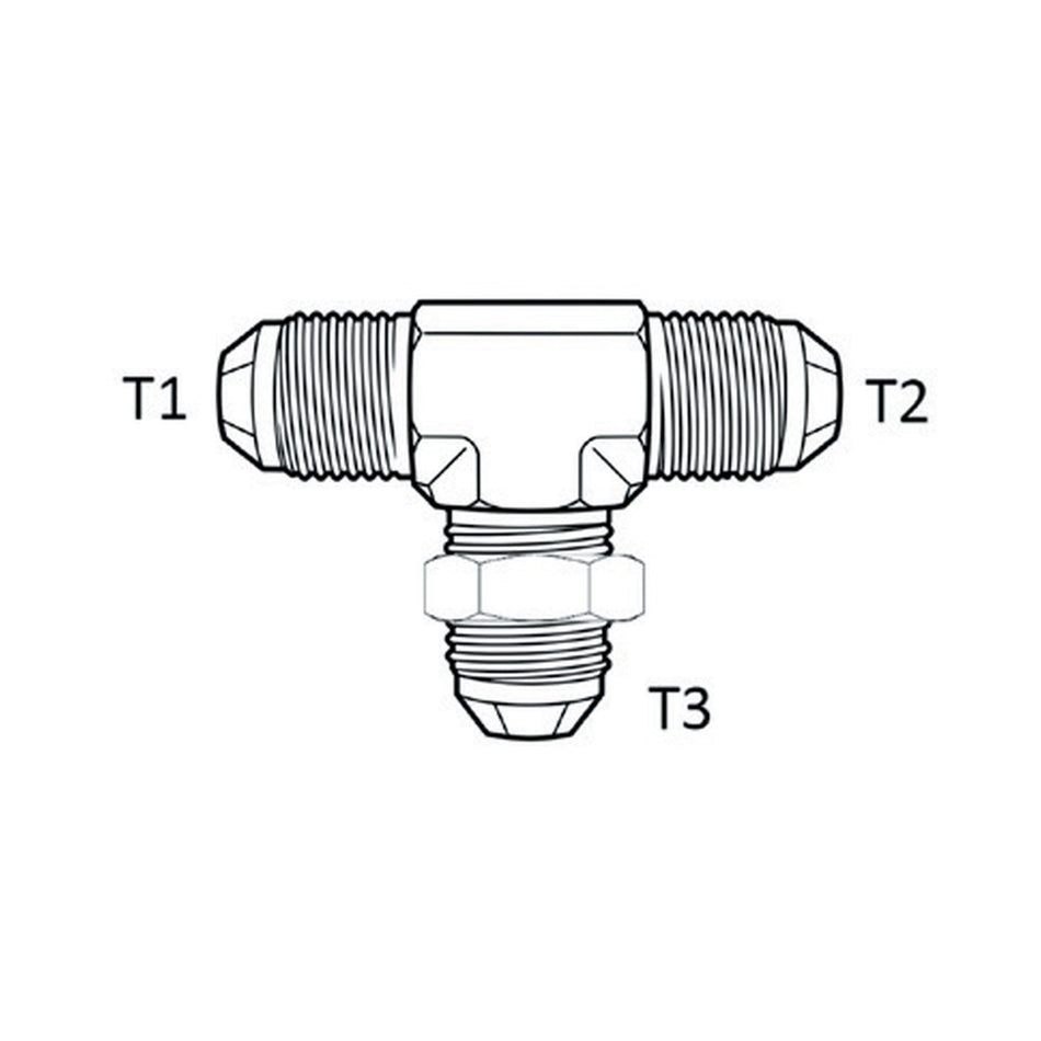 TEE PIECE | JIC MALE X JIC MALE X JIC BULKHEAD MALE - BRANCH TEE - PRODUCT IMAGE