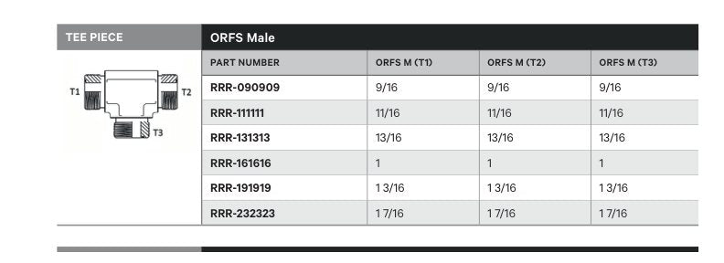 TEE PIECE | ORFS MALE - TECHNICAL DETAILS