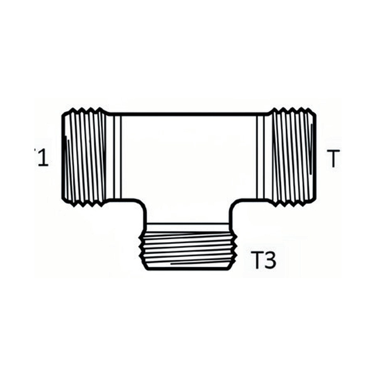 TEE PIECE | METRIC TUBE MALE X METRIC TUBE MALE TEE - PRODUCT IMAGE